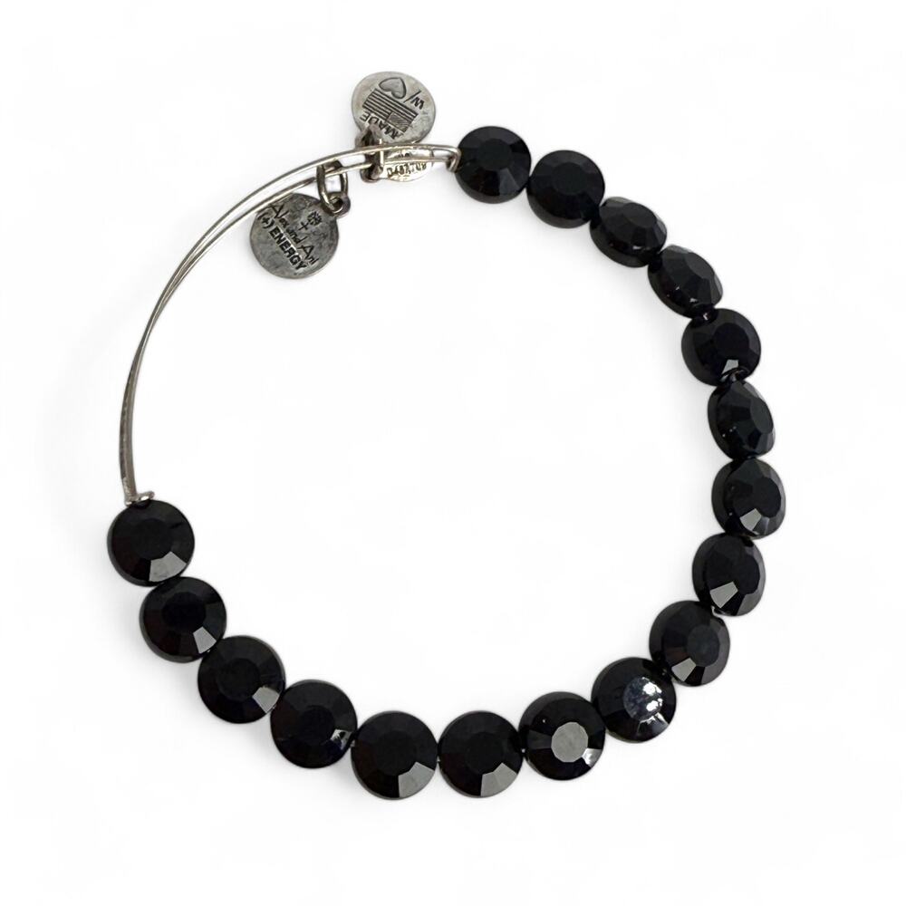 Alex and Ani Jet Luxe Black Beaded Bangle Bracelet
